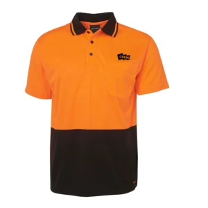 Crema Onsite HiVis Dri Polo - Orange/Black