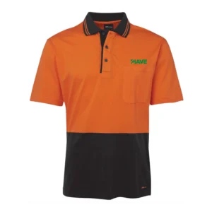 Piave HiVis Cotton S/S Safety Polo - Orange/Black