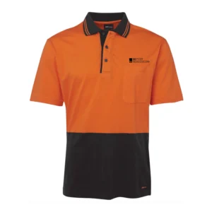SG Post Tensioning  HiVis Safety Cotton Polo - Orange/Black