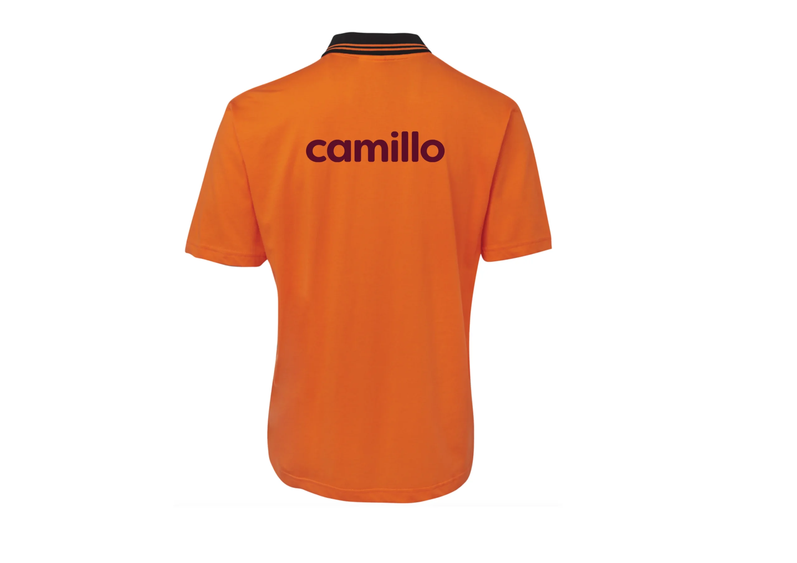 Camillo HiVis Cotton Polo - Orange/Black - Image 2