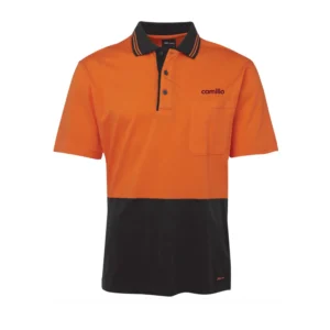 Camillo HiVis Cotton Polo - Orange/Black