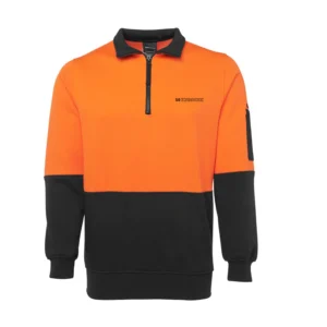 SG Formwork HiVis Half Zip Fleecy Sweater - Orange/Black