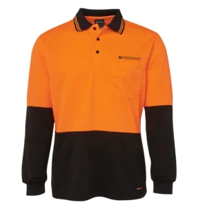 SG Formwork  HiVis Dri Long Sleeve Polo - Orange/Black