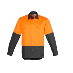 SG Formwork HiVis Long Sleeve Vented Shirt - Orange/Charcoal