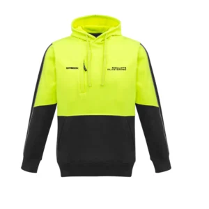 Molloys  Unisex Hi Vis Pullover Hoodie - Yellow/Black