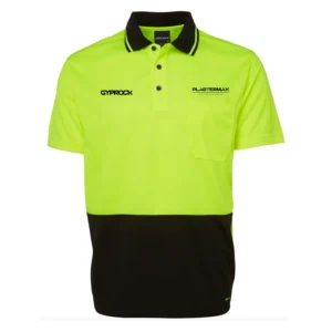 Plastermax HiVis S/S Dri Polo - Yellow/Black