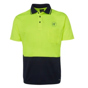 Hammond Floors HiVis Dri Polo - Lime/Navy or Orange/Navy