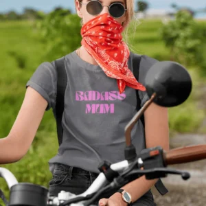 BADASS MUM Tee - Charcoal