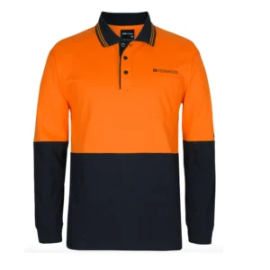 SG Formwork HiVis Long Sleeve Cotton Polo - Orange/Black