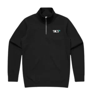 1Komma5 Black Stencil Half Zip Jumper - Unisex (emb)