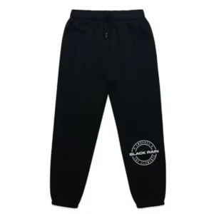 SKU: 0047 Mens Black Rain Stencil Trackpants
