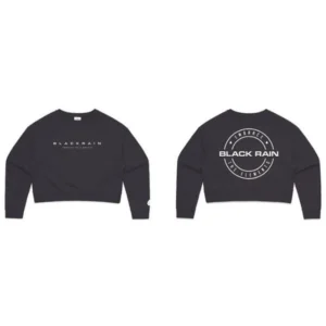 SKU: 0019 Womens Black Rain Original Crop Crew