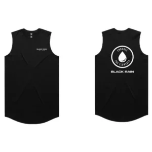 SKU: 0055 Mens Black Rain Drop 3 Curved Tank