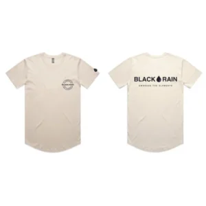 SKU: 0037 Mens Black Rain Drop 2 Curved Staple Tee