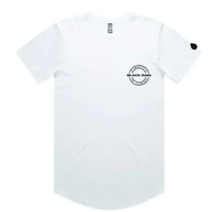 SKU: 0036 Mens Black Rain Drop 2 Basic Curved Staple Tee