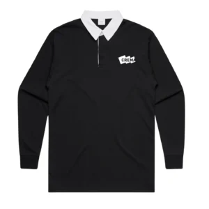 Crema Rugby Top - Black/Grey Marle (embroidery FLC)