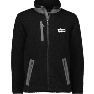 Crema Office Unisex Streetworx Full Zip Sherpa Fleece - Black (EMB)