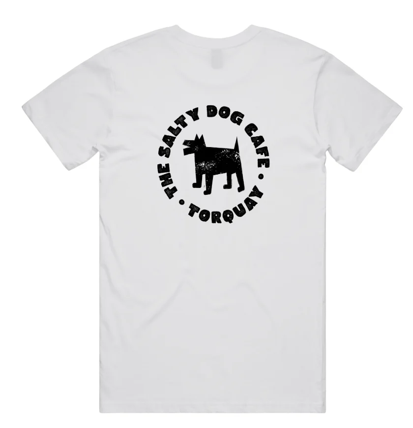 Salty Dog Staple Tee – White Premium Cotton T-Shirt (Multiple Print Colours)
