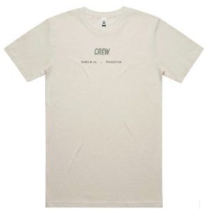 Bodhi & Co. CREW SFM Tubular Tee Ecru  GREEN PRINT